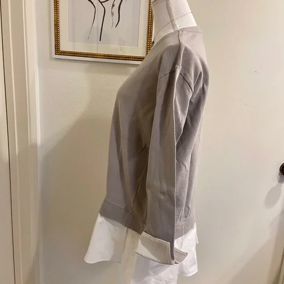 Anthropologie Eri + Ali Layered Poplin Sweatshirt - Picture 3 of 6